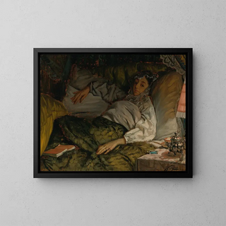 Leżąca dama - James Tissot — oprawiony obraz na ścianie