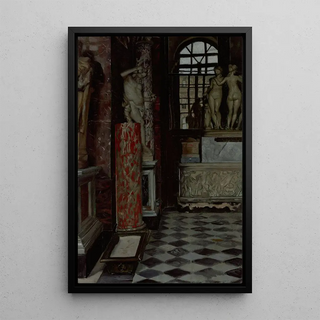 James Tissot - A View of a Room of Greek Roman and Etruscan Antiquities Salle no 9 in the Louvre.webp