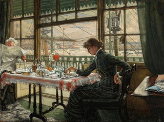 Pokój z widokiem na port - James Tissot — widok dzieła