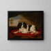 Un épagneul King Charles sur un coussin rouge - James Ward — oprawiony obraz na ścianie