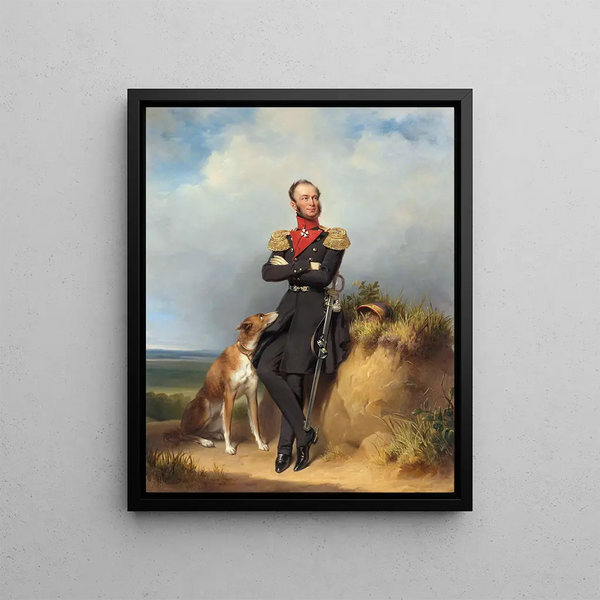 Portret Wilhelma II, króla Niderlandów - Jan Adam Kruseman — oprawiony obraz na ścianie