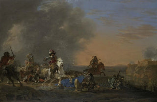Jan Asselijn - Cavalry Attack at Sunset.webp