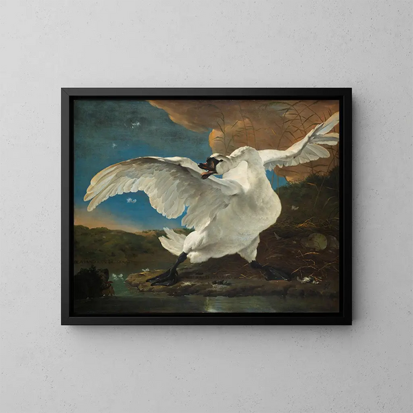 Le cygne menacé - Jan Asselijn — oprawiony obraz na ścianie