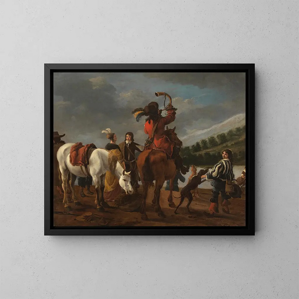Posterunek myśliwski - Jan Baptist Wolfaerts — oprawiony obraz na ścianie