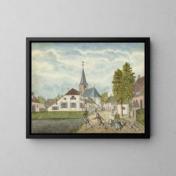 Le village de Wehl en Cleefsland - Jan Brandes — oprawiony obraz na ścianie