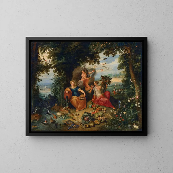 Alegoria czterech żywiołów - Jan Brueghel Młodszy — oprawiony obraz na ścianie
