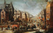 Miejski pejzaż zimowy z karocami - Jan Carel van Eyck — widok dzieła