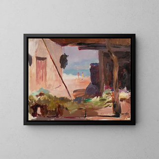 Jan Cigliski - Fragment of buildings at the seaside From the journey to Constantinople.webp