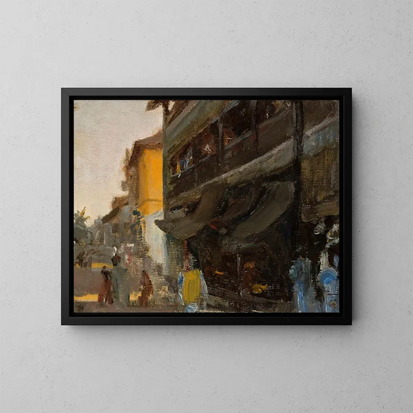 Rue de Mumbai, z podróży do Indii - Jan Cybis — oprawiony obraz na ścianie