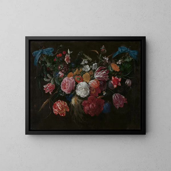 Kwiaty i owady - Jan Davidsz de Heem — oprawiony obraz na ścianie