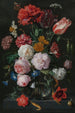 Martwa natura z kwiatami w szklanym wazonie - Jan Davidsz de Heem — oprawiony obraz na ścianie