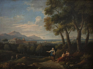 pejzaż z sceną rodzajową - Jan Frans van Bloemen — widok dzieła