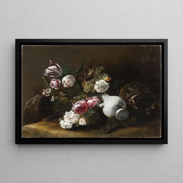 Jan Fyt - Still Life of Flowers and an Overturned Jug.webp