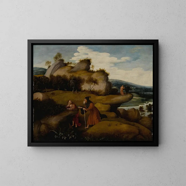La Tentation du Christ - Jan Jansz Mostaert — oprawiony obraz na ścianie