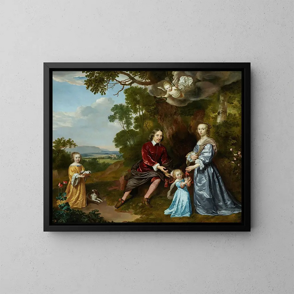 Portret rodziny van der Graeff - Jan Mijtens — oprawiony obraz na ścianie