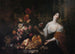 Martwa natura z kwiatami w parku z kobietą - Jan Peter van Bredael starszy — widok dzieła