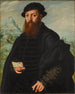 Portret brodatego dżentelmena - Jan Sanders van Hemessen — widok dzieła