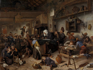 Szkoła dla chłopców i dziewcząt - Jan Steen — widok dzieła