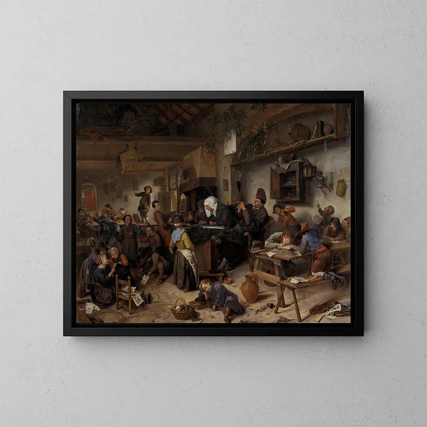 Szkoła dla chłopców i dziewcząt - Jan Steen — oprawiony obraz na ścianie