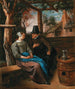 Mężczyzna próbujący zdobyć serce młodej kobiety - Jan Steen — widok dzieła