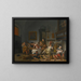 wnętrza tawerny z ludźmi pijącymi i grającymi na muzykę - Jan Steen — oprawiony obraz na ścianie