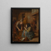 Wnętrze tawerny z kobietą palącą fajkę i mężczyzną krojącym tytoń - Jan Steen — oprawiony obraz na ścianie