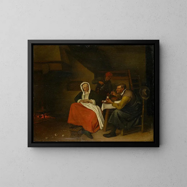 Fermier mangeant des œufs - Jan Steen — oprawiony obraz na ścianie