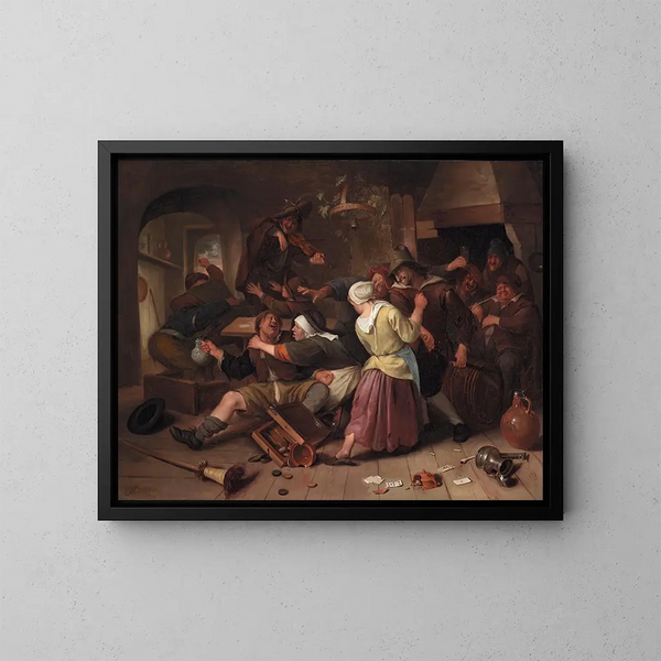 Kłócących się graczy - Jan Steen — oprawiony obraz na ścianie