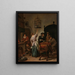 Wnętrza z kobietą karmiącą papugę znaną jako Klatka na papugi - Jan Steen — oprawiony obraz na ścianie