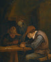 Wieśniacy pijący i krojący tytoń w gospodzie - Jan Steen — widok dzieła