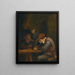 Wieśniacy pijący i krojący tytoń w gospodzie - Jan Steen — oprawiony obraz na ścianie