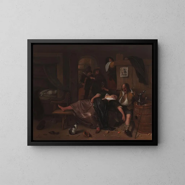 Le couple ivre - Jan Steen — oprawiony obraz na ścianie