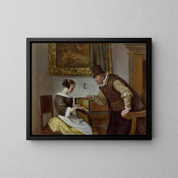 La leçon de clavecin - Jan Steen — oprawiony obraz na ścianie