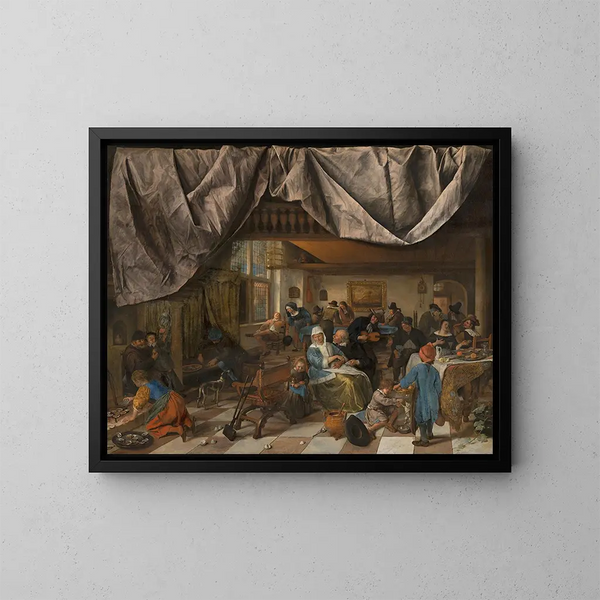 Życie człowieka - Jan Steen — oprawiony obraz na ścianie