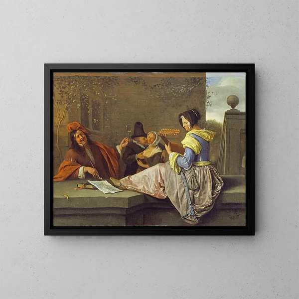 Le joueur de luth - Jan Steen — oprawiony obraz na ścianie
