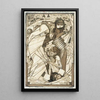 Jan Toorop - De hulpverlening tijdens de watersnood van 1926 symbolisch voorgesteld.webp