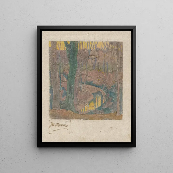 Nagie jesiony wzdłuż strumienia 2 - Jan Toorop — oprawiony obraz na ścianie