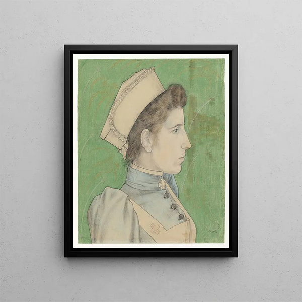 Portret pielęgniarki Nelly - Jan Toorop — oprawiony obraz na ścianie