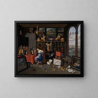 Jan Van Kessel The Elder - Eine Kunstkammer mit Venus bei der Toilette.webp