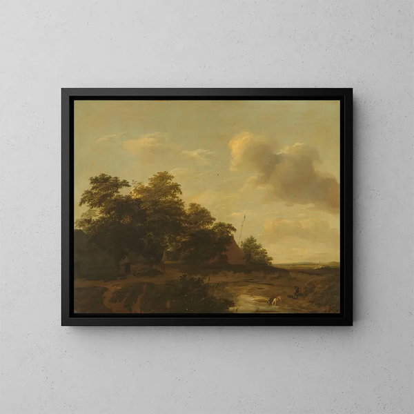 pejzaż z farmą - Jan Vermeer van Haarlem l'Ancien — oprawiony obraz na ścianie