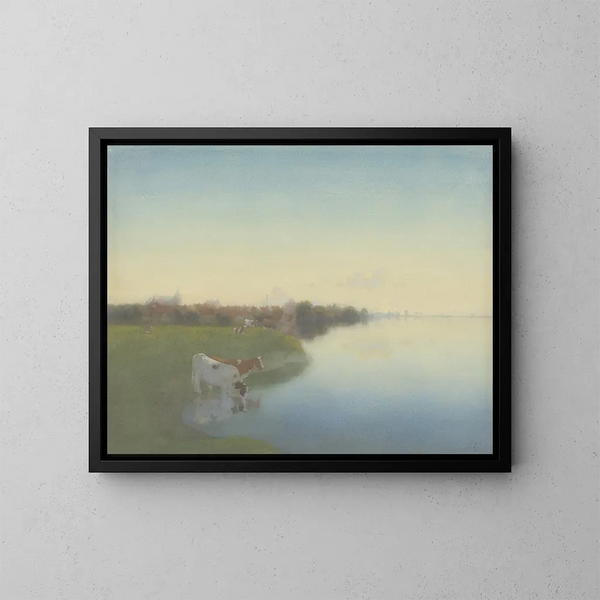 Rivage IJssel w pobliżu Hattem - Jan Voerman — oprawiony obraz na ścianie