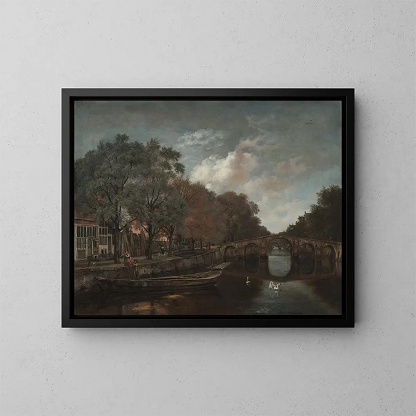 Herengracht w Amsterdamie - Jan Wijnants — oprawiony obraz na ścianie