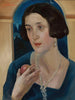 Portret kobiety z jabłkiem - Jan Wydra — widok dzieła