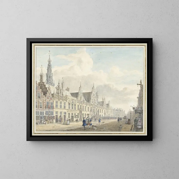 L'hôtel de ville de Leyde - Jan de Beijer — oprawiony obraz na ścianie
