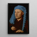 Mężczyzna w niebieskim kapeluszu - Jan van Eyck — oprawiony obraz na ścianie