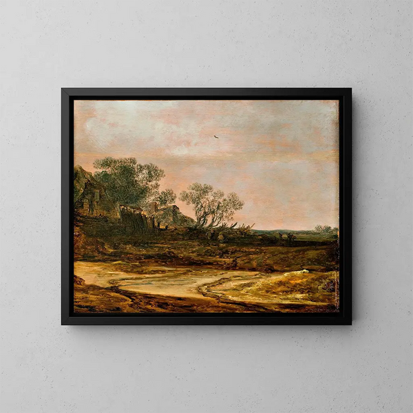 Domy na wydmach - Jan van Goyen — oprawiony obraz na ścianie