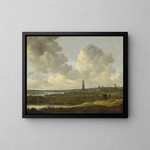 Widok na Rhenen - Jan van Goyen — oprawiony obraz na ścianie