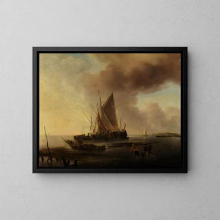 Jan van de Cappelle - Fischerboote am Strand.webp
