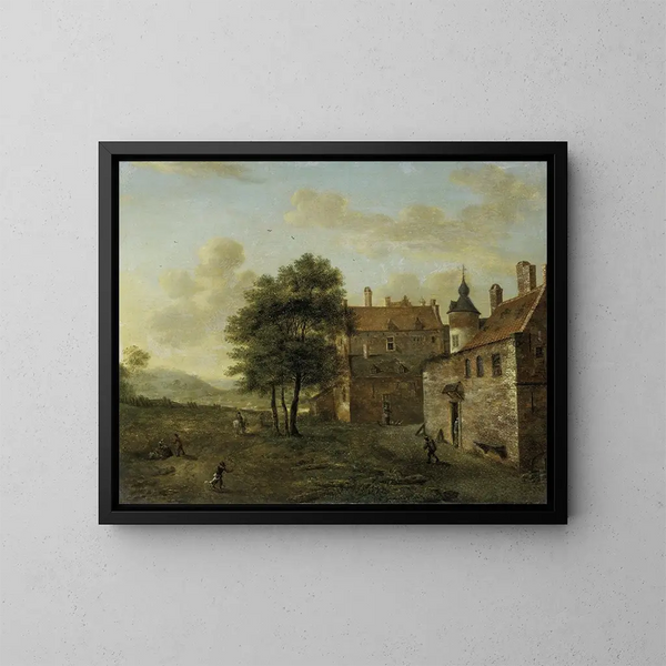 Wiejski dom - Jan van der Heyden — oprawiony obraz na ścianie