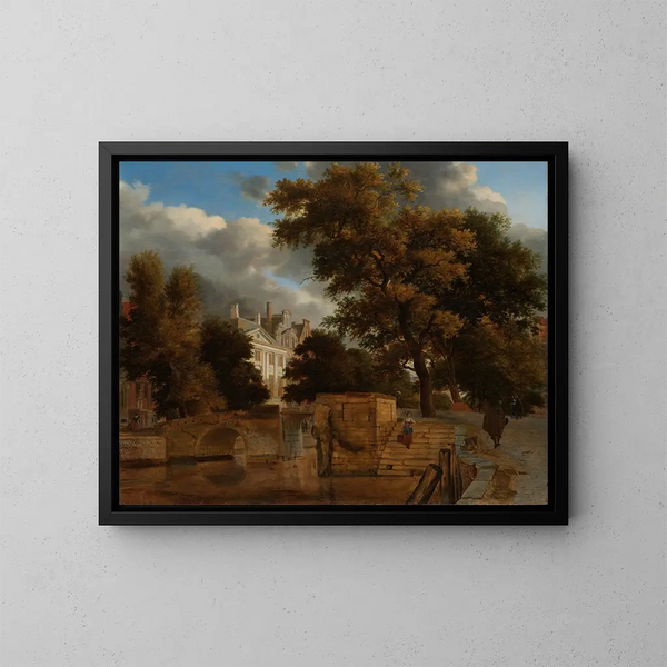 Le Pont de Pierre - Jan van der Heyden — oprawiony obraz na ścianie